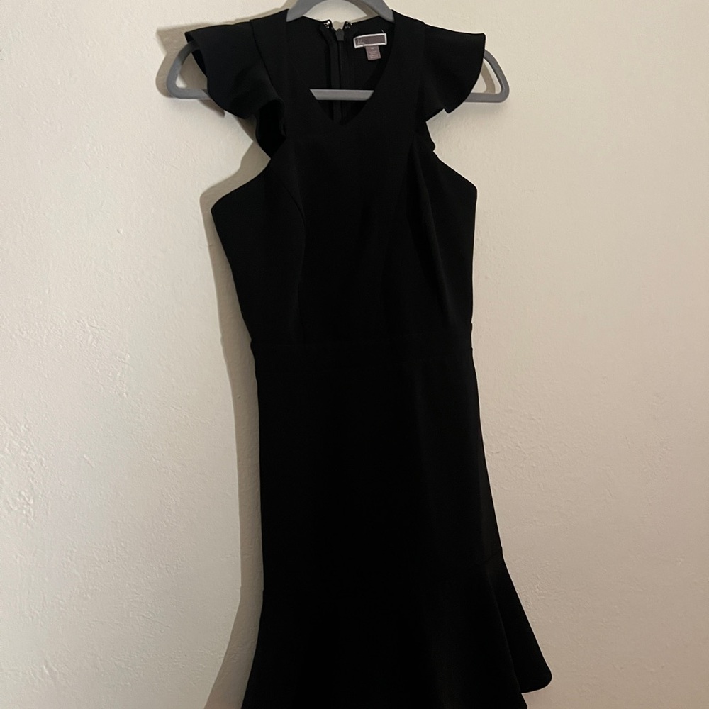 Elegant Black Ruffle Sleeve Dress